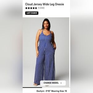 Fabletics Striped Blue and White Jumpsuit